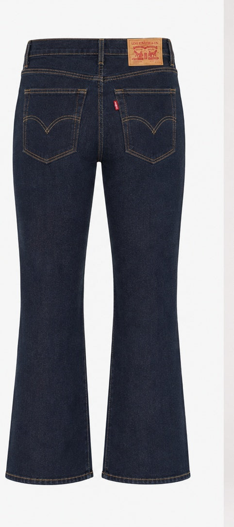 Levi's Mile High Wide Leg Women's Jeans dark navy back view – high rise wide leg denim size 12