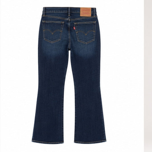 Levi's Ribcage Bootcut Cropped Women's Jeans Dark Blue Size 25 – back view
