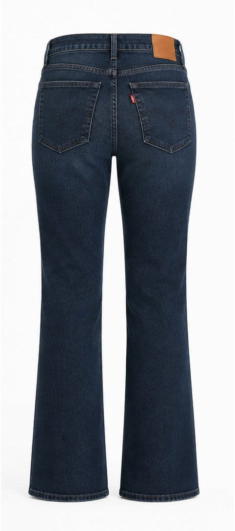 Levi's Straight Fit dark wash back view – women's straight leg denim size 28