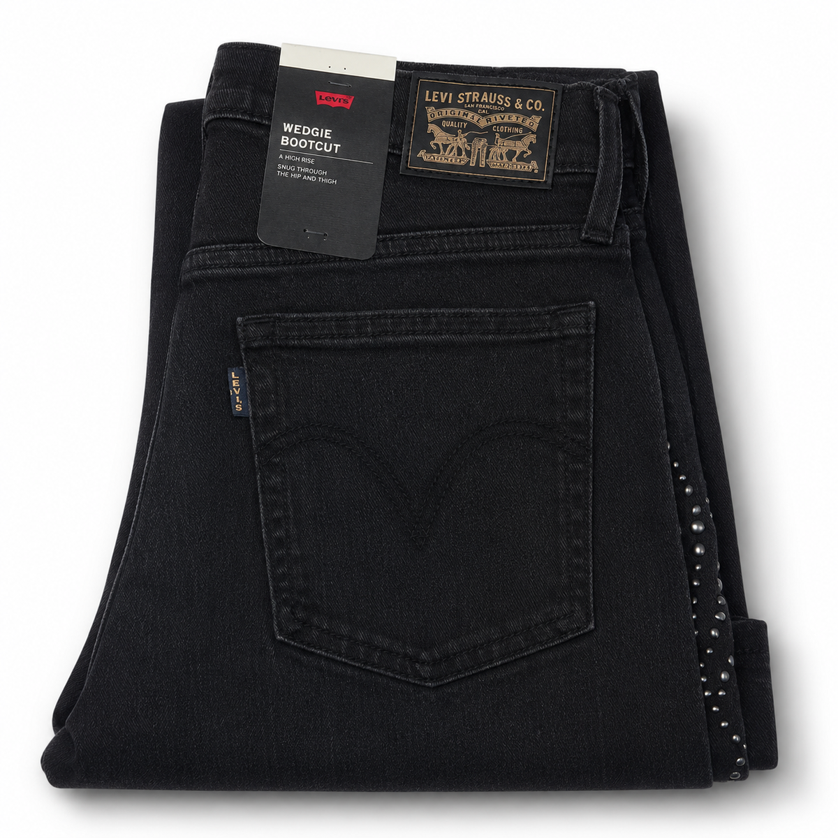 Levi's Wedgie Bootcut Jeans Black Wash Size 26