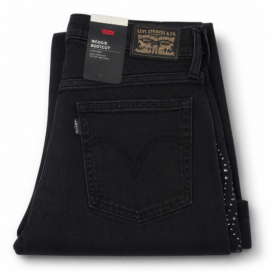 Levi's Wedgie Bootcut Jeans Black Wash Size 26