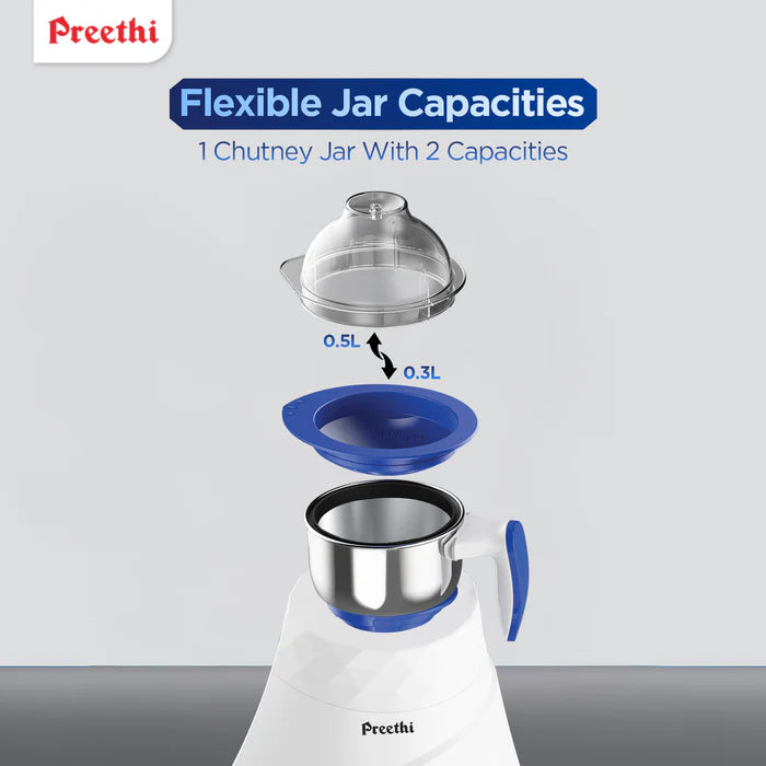 Preethi Blue Leaf Gold Mixer Grinder 750W Blue, additional product view 2