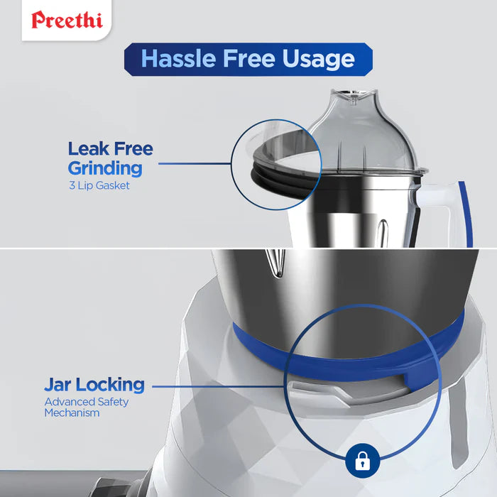 Preethi Blue Leaf Gold Mixer Grinder 750W Blue, additional product view 3