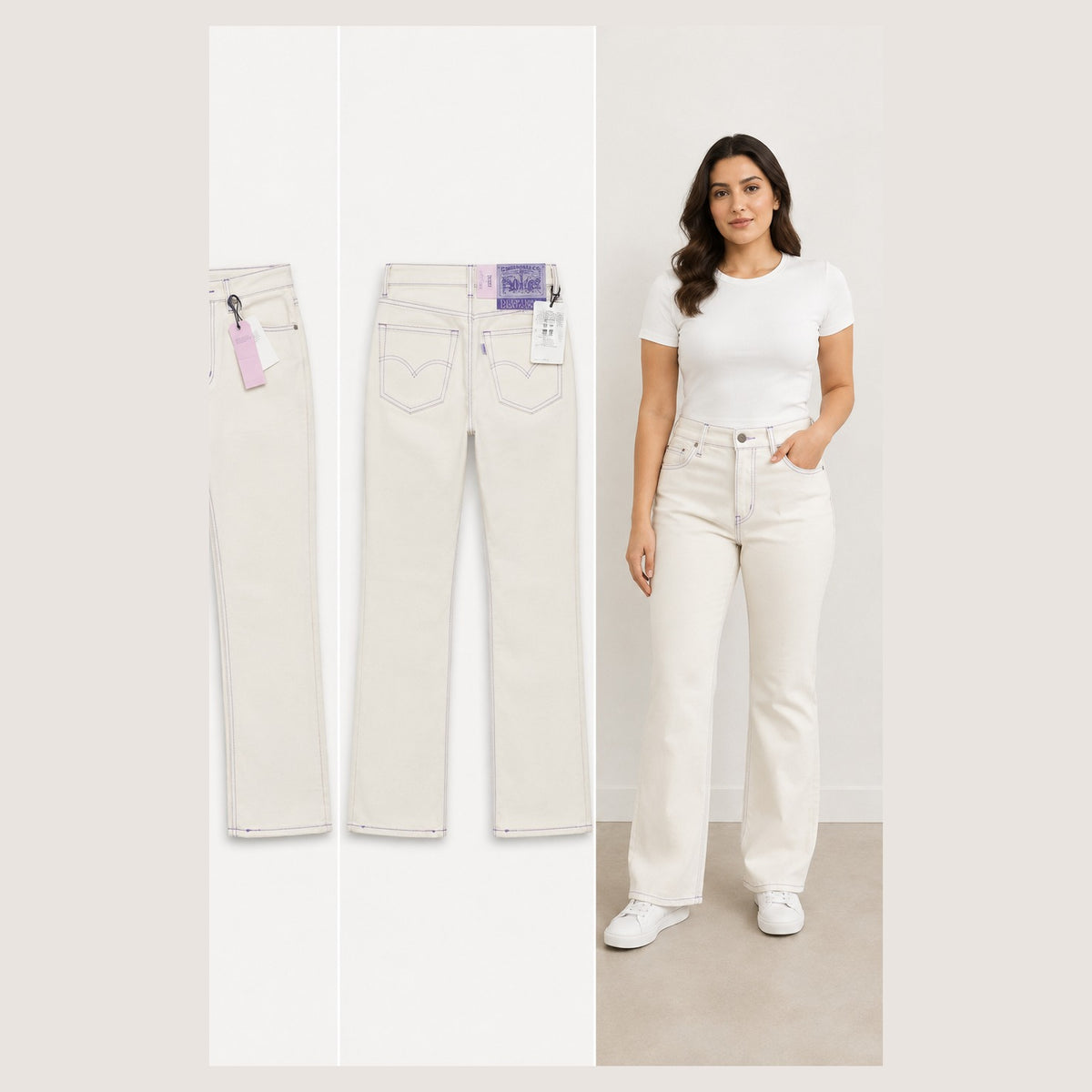 Model wearing Levi's '70s High Slim Straight Deepika collaboration size 28