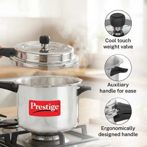 Prestige 5L Aluminium Pressure Cooker Silver, additional product view 4