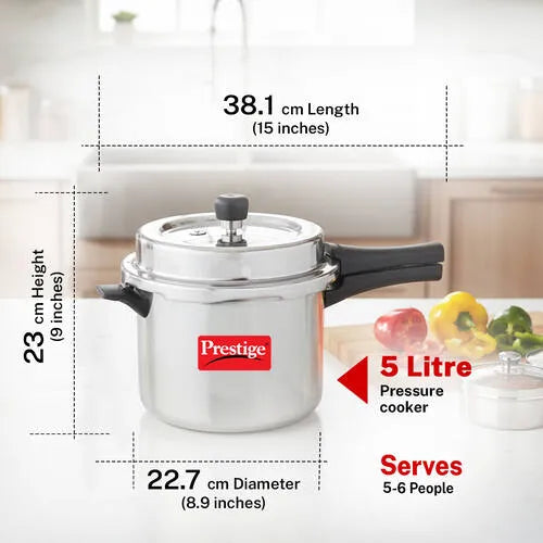 Prestige 5L Aluminium Pressure Cooker Silver, additional product view 5