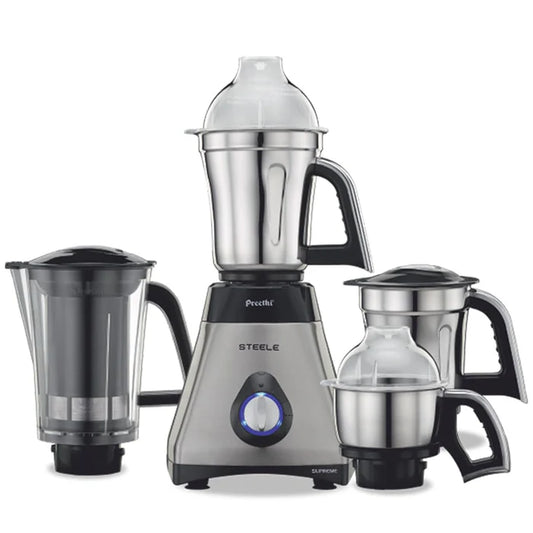 Preethi Steele Supreme Mixer Grinder 750W 4 Jars Grey