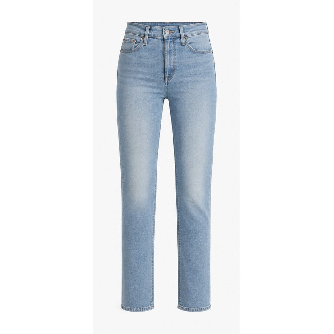Levi's 314 Shaping Straight light blue wash size 28, front flat lay