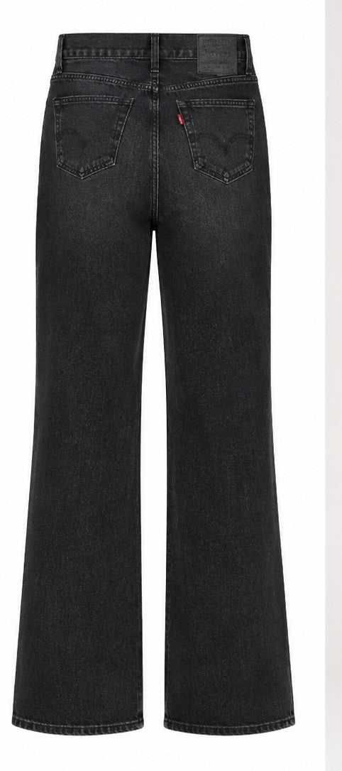 Levi's Ribcage Wide Leg Women's Jeans Faded Black Size 24 – back view