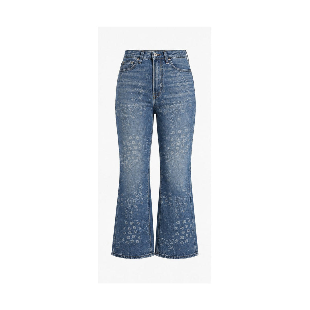 Levi's Ribcage Bootcut Cropped paisley print size 25, front flat lay