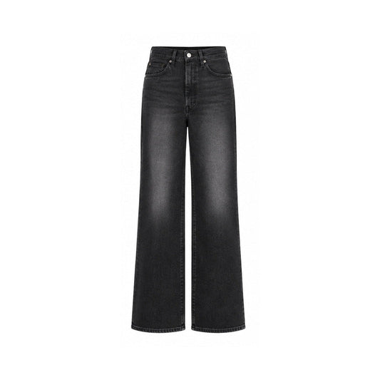 Levi's Ribcage Wide Leg faded black size 24, front flat lay