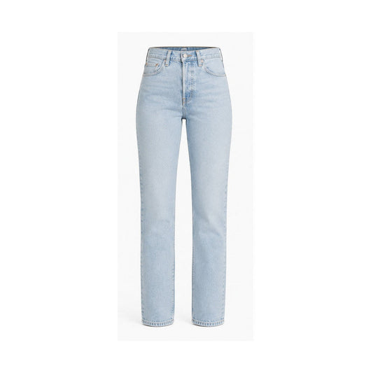 Levi's Wedgie Straight light blue wash size 28, front flat lay